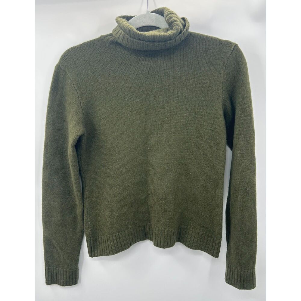 Ralph Lauren Collection Women's Green Turtleneck L Pullover Sweater Made Italy